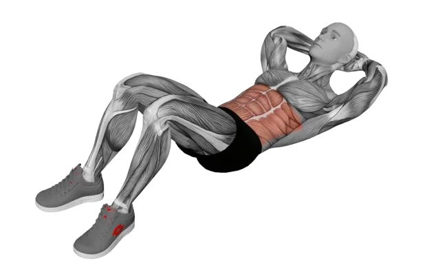 Crunch exercise demonstration
