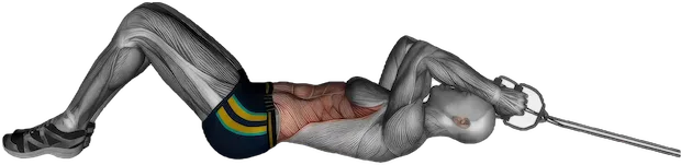 Lying Band Crunch exercise demonstration