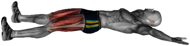Lying Iron Cross Stretch exercise demonstration