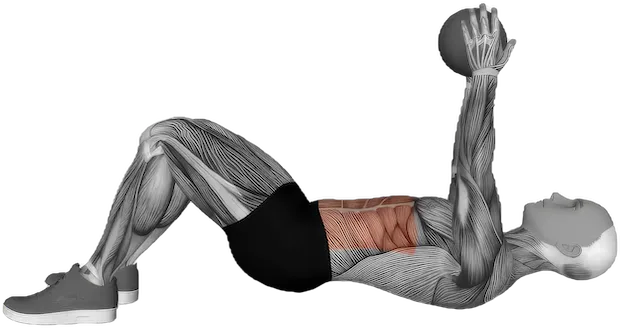 Medicine Ball Crunch exercise demonstration